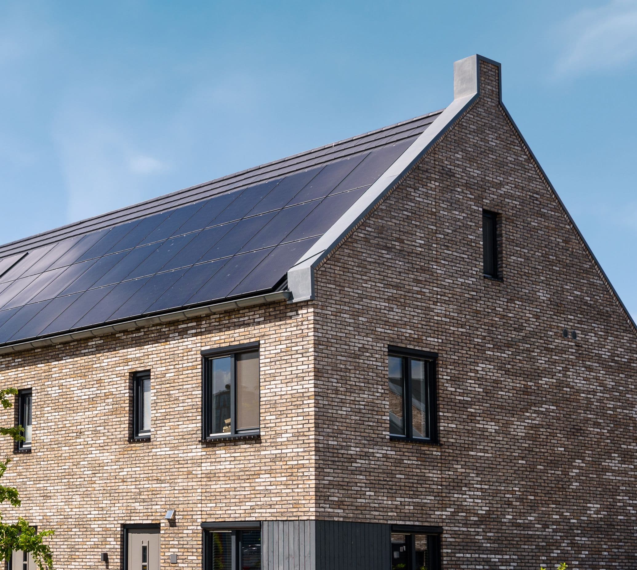 Solar panels on large roof